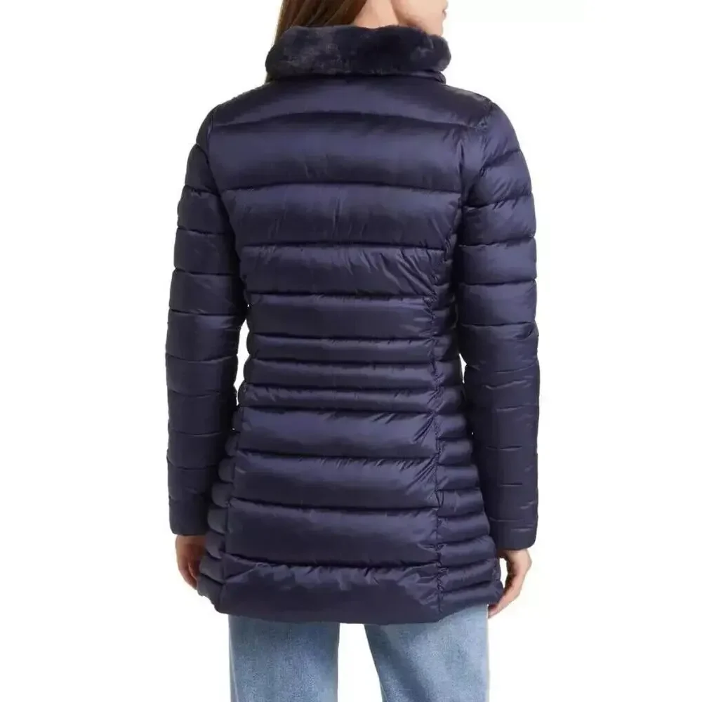 Save The Duck Iris Faux Fur Collar Puffer Coat Quilted Ultra Light Jacket Small - Picture 6 of 16